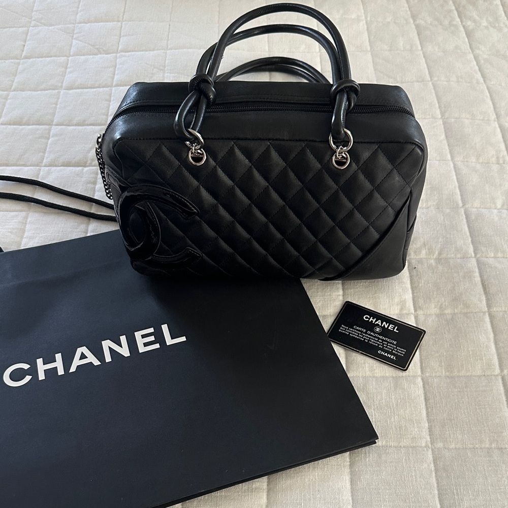 Chanel Cambon Black Quilted Satchel